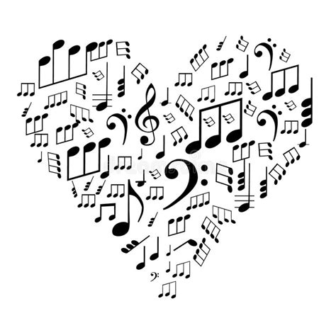 Amo La Musica Il Cuore Fatto Con Le Note Musicali E La Chiave