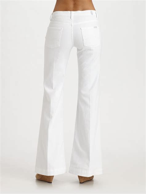 7 For All Mankind Ginger Wide Leg Jeans In White Lyst