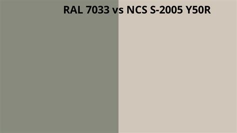 Ral 7033 Vs Ncs S 2005 Y50r Ral Colour Chart Uk