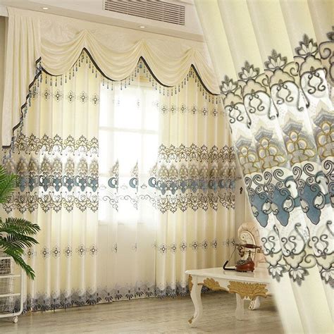 European Style Curtains For Living Dining Room Bedroom Hollow Water