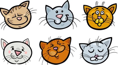Cartoon Funny Cats Heads Set Stock Vector Image By ©izakowski 16100203