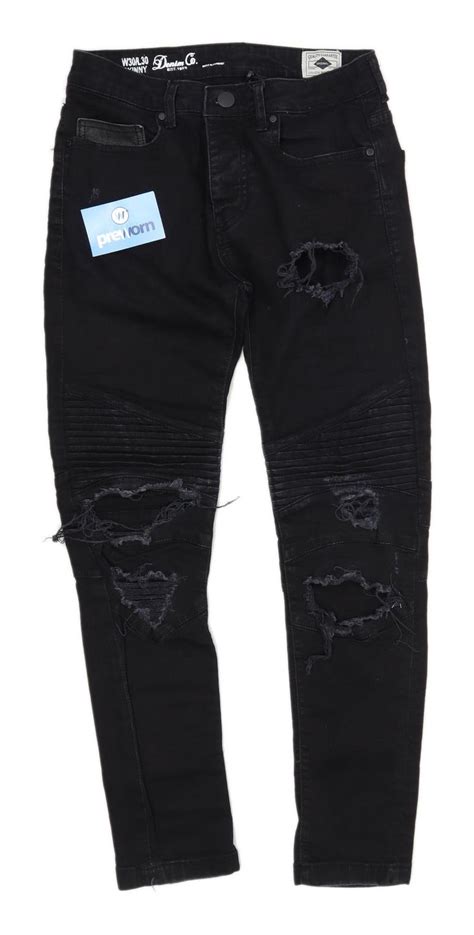 Primark Mens Black Denim Jeans Size W30 L30 Black Denim Jeans Denim