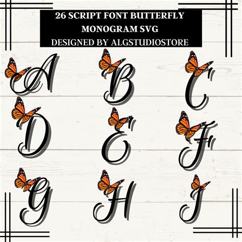 Colorful Butterfly Alphabet Svg Files For Cricut Lettering Projects