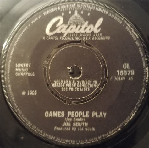 Joe South Games People Play 1969 4 Prong Centre Vinyl Discogs