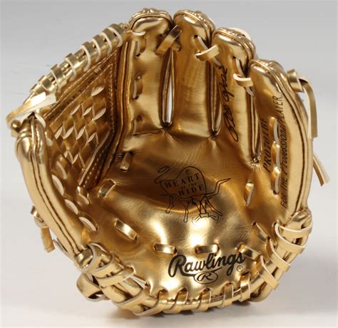Pete Rose Signed Rawlings Gold Glove Mini Baseball Glove With Display