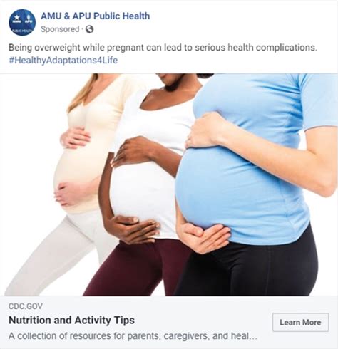 Using Facebook Ads To Promote Nutrition And Physical Activity Guidelines Specific To