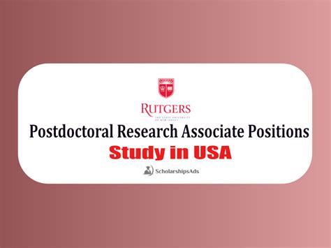 Postdoctoral Associate Positions In Research At Rutgers University Usa