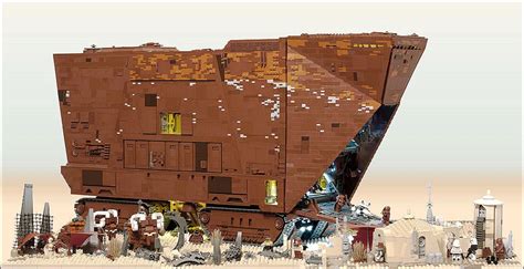 Diorama Géant De Tatooine Mettant En Scène Le Sandcrawler Jawa Ucs De