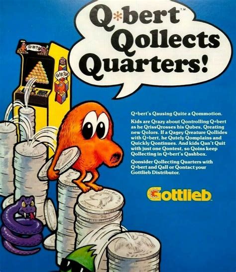 Qbert Arcade Flyer Original Gottlieb Video Game Artwork Sheet Retro