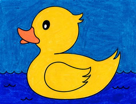 Easy How To Draw A Rubber Duck Tutorial And Coloring Page