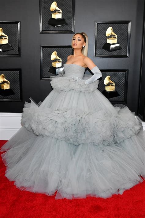 Ariana Grandes Dress At The 2020 Grammy Awards Popsugar Fashion
