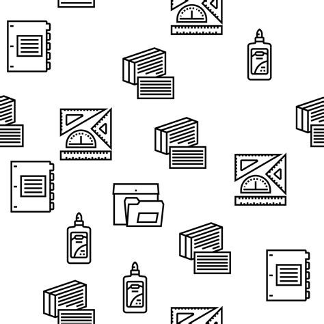 School Supplies Stationery Tools Vector Seamless Pattern 10300353