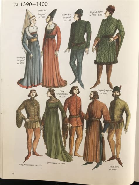Ca 1390 1400 14th Century Clothing Fashion History Medieval Fashion