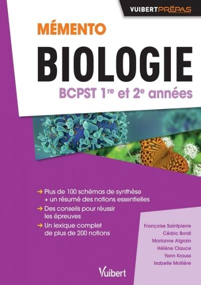 Télécharger Memento De Biologie Bcpst 1re Et 2e Années Notionsclés
