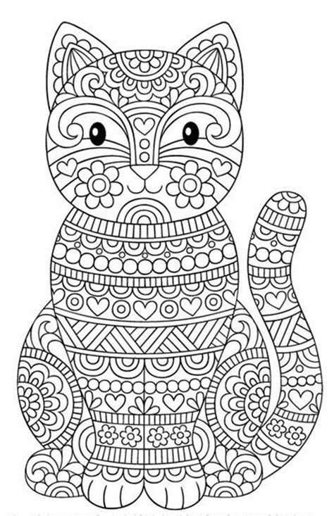 Free Adult Coloring Pages Cat Coloring Page Mandala Coloring Pages