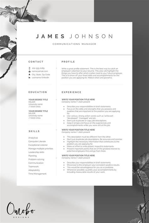 Resume Template Resume Professional Resume Template Resume Templates