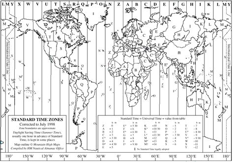 Map Of Us Time Zones Black And White