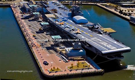 Aerial Photographs Of The Uss Intrepid Aircraft Carrier