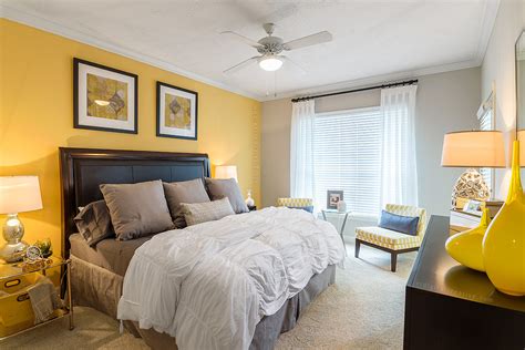 Yellow Accent Wall Bedroom Transitional Bedroom Atlanta By