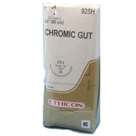 Ethicon 1 X 36 Chromic Gut Suture With Ct 1 Needle 36box