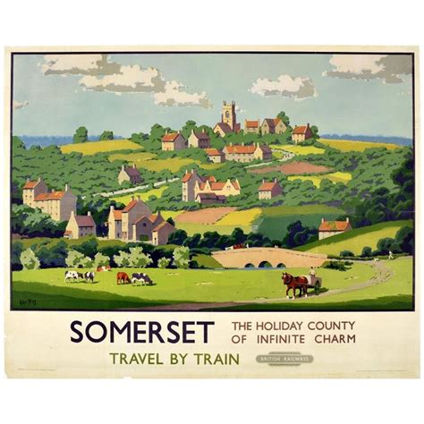 Original Vintage British Railways Poster Somerset Holiday County