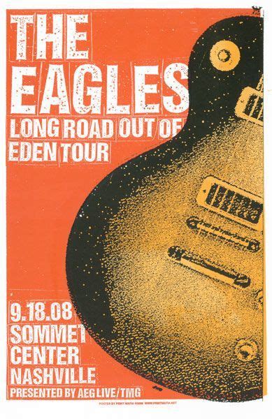 The Eagles Screen Print Concert Poster By Print Mafia Eagles Music