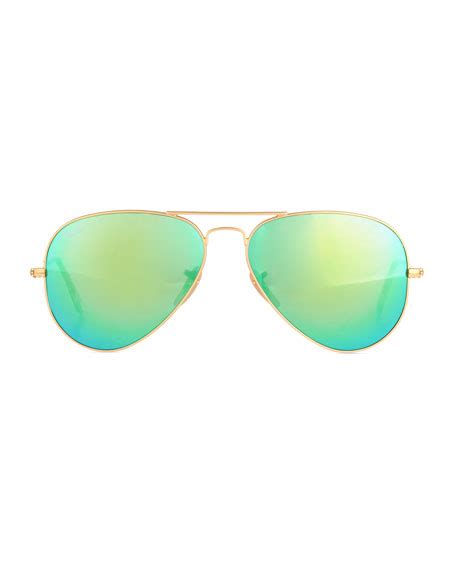 Ray Ban Rimless Mirrored Iridescent Aviator Sunglasses Neiman Marcus