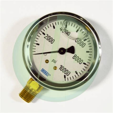 Wika 9767177 Industrial Liquid Filled Pressure Gauge With 14 Male Np