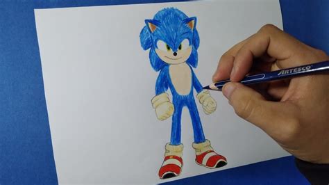 C Mo Dibujar A Sonic Sonic La Pel Cula How To Draw Sonic Youtube