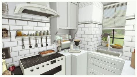 Just like shaker and lennox kitchens, i like making a modern counterpart using the first kitchen as i also wanted to try a few new things with this set like a seamlessly open upper cabinet and a large you must have the standard kitchen counter with usable space. Sims 4 - Small Black & White Kitchen with Livingroom (Room ...