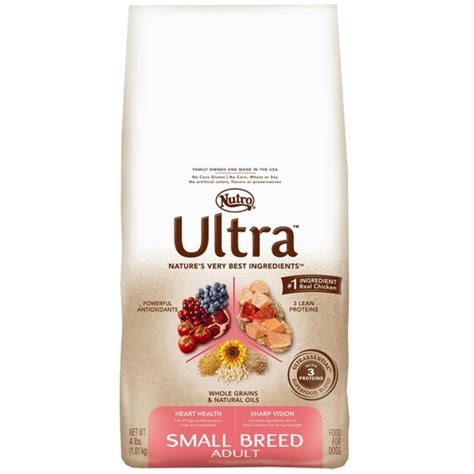 Nutro dog food available in a variety of textures and flavor profiles. Nutro Ultra Small Breed Adult Dry Dog Food (4 lb)