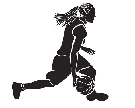 Basketball Player Woman Women Wnba Dribbling Vector Vasity Etsy