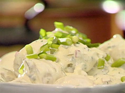In a mixing bouwl, combine the ingredients with a fork until evenly moistened. Potato Salad Recipe | Tyler Florence | Food Network