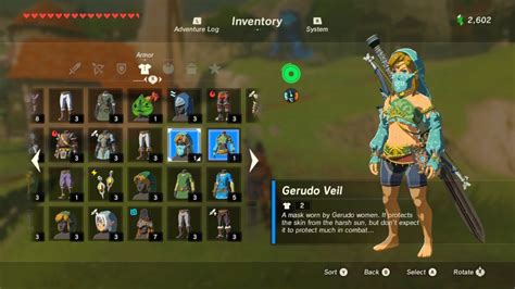 Gerudo Vai Armor Set The Legend Of Zelda Breath Of The Wild Game Guides