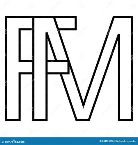 标志符号fm Mf图标ff Fm隔行隔行字母f M 向量例证 插画 包括有 连结 略写法 信函 链接 244223390