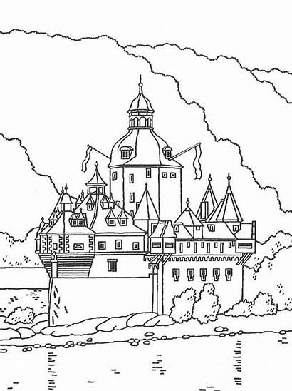 Coloring Castle Pages Germany Neuschwanstein Chateau Sheets