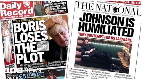 Scotland S Papers Johnson Loses Vote Control And The Plot