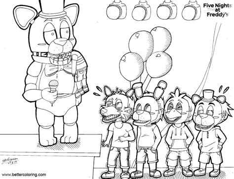 F Naf All Animtronics Coloring Pages Coloring Pages