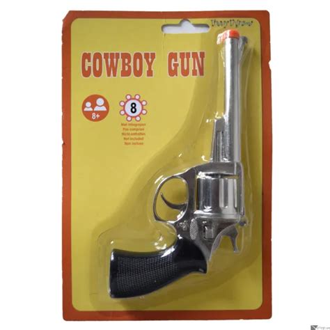 Cowboy Costume Prop Pistol Action Diecast Metal Prop Toy Gun Silver