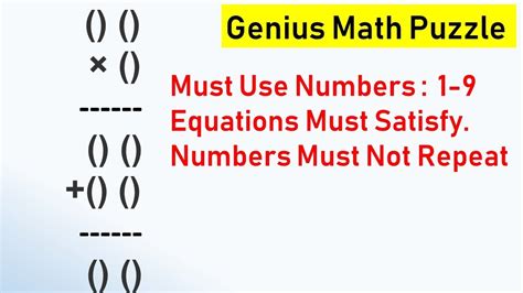 Genius Maths Puzzle Can You Fill The Box With 1 9 Without Repeating