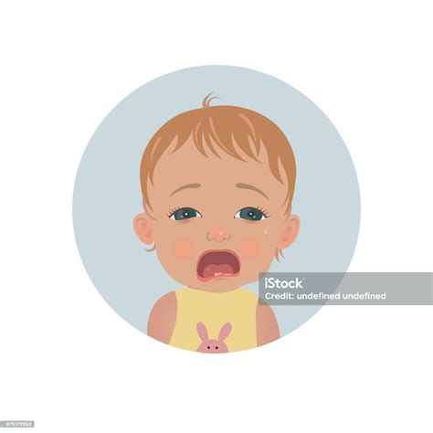 Ilustración De Lindos Emoticonos Bebé Llorando Niño Entre Lágrimas