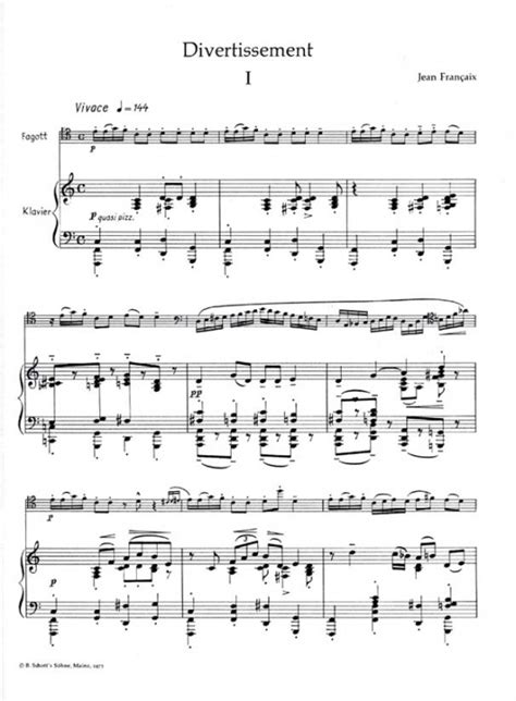 Divertissement Bassoon And Piano Schott All Sheet Music Ackerman