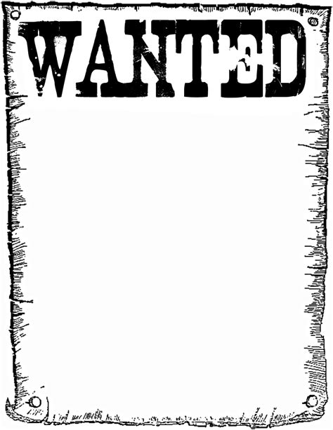 Wanted Poster Template Coloring Sheet Coloring Pages