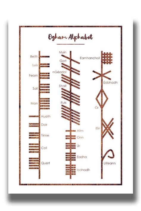 Celtic Tree Alphabet Ogham Symbols Ancient Alphabets