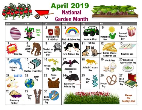 April National Day Calendar Free Printable