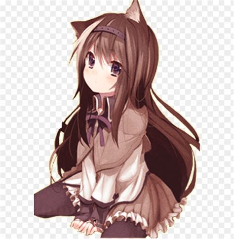 The Super Cutiness Of Neko Girl Anime Girl With Brown Hair And Cat