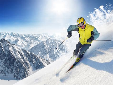 Mountain Ski Winter On Snowy Mountains 1600x1200 Desktop