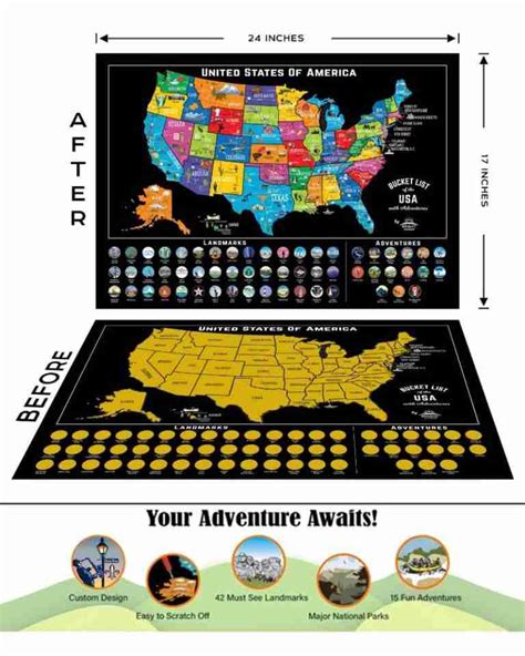 Scratch Off Map Of United States National Parks Scratch Off Poster