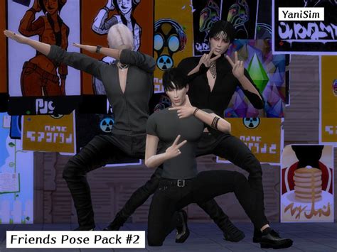 Sims 4 — Friends Pose Pack 2 By Yanisim — Contains 6 Poses All