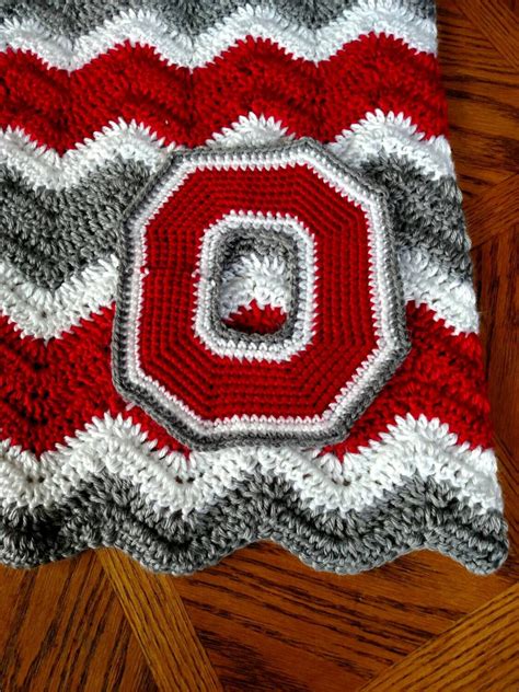 Large Ohio State Crochet Applique Block O Patch Large